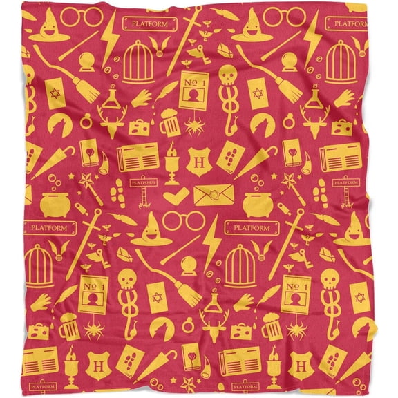 Harry Gifts Blanket Witchcraft with Magic Elements Throw Blanket Decor - Christmas Birthday Gifts for Kids Son Daughter Grandson Granddaughter - Super Soft Blanket Lightweight