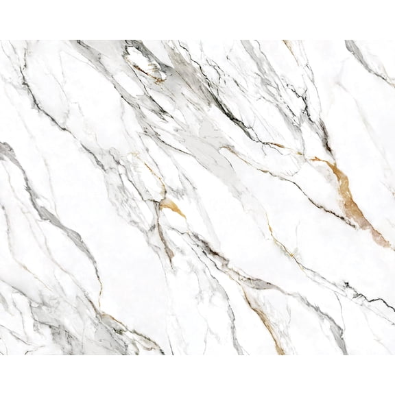 Harry & Grace Borghini&nbsp;Faux Calacatta Marble Peel and Stick Natural Wall Backdrop Panel - 20.5 in. W x 9 ft. L Roll