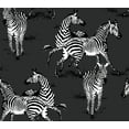 thumbnail image 1 of Harry & Grace Charcoal Playful Zebras Peel and Stick Wallpaper, 1 of 7