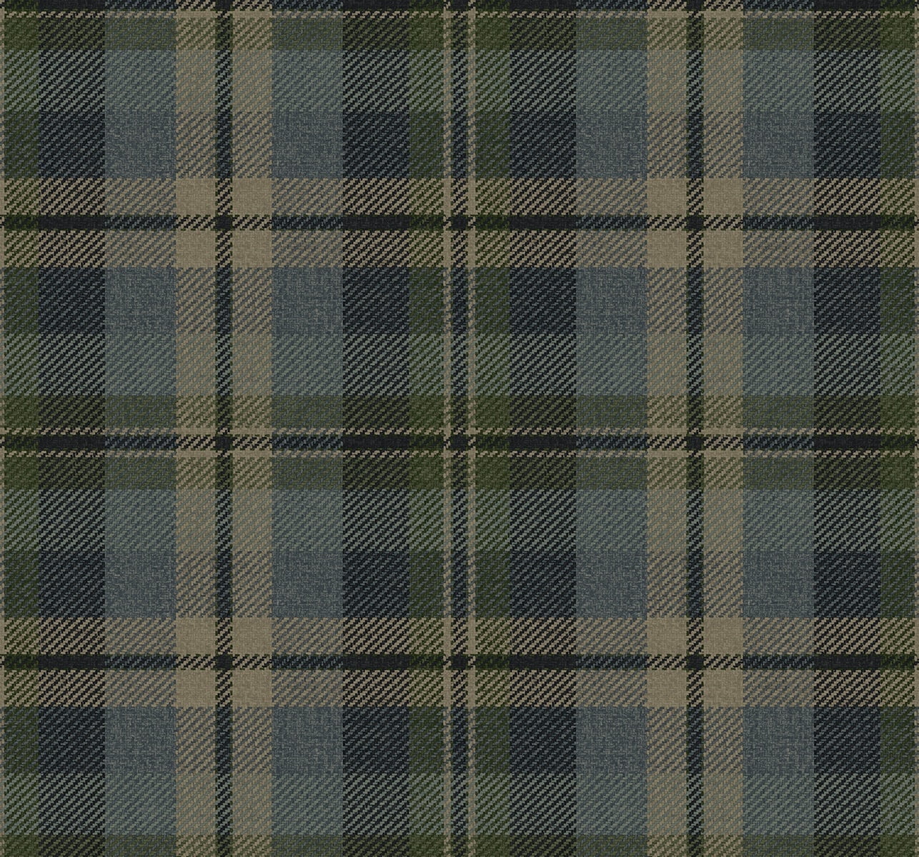 Harry & Grace Deep Sea Thornbury Tailored Plaid Peel and Stick Wallpaper - 20.5 in. W x 18 ft. L Roll