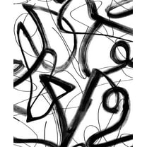 Harry & Grace Ebony Graphic Linework Peel and Stick Wallpaper - 20.5 in. W x 18 ft. L Roll