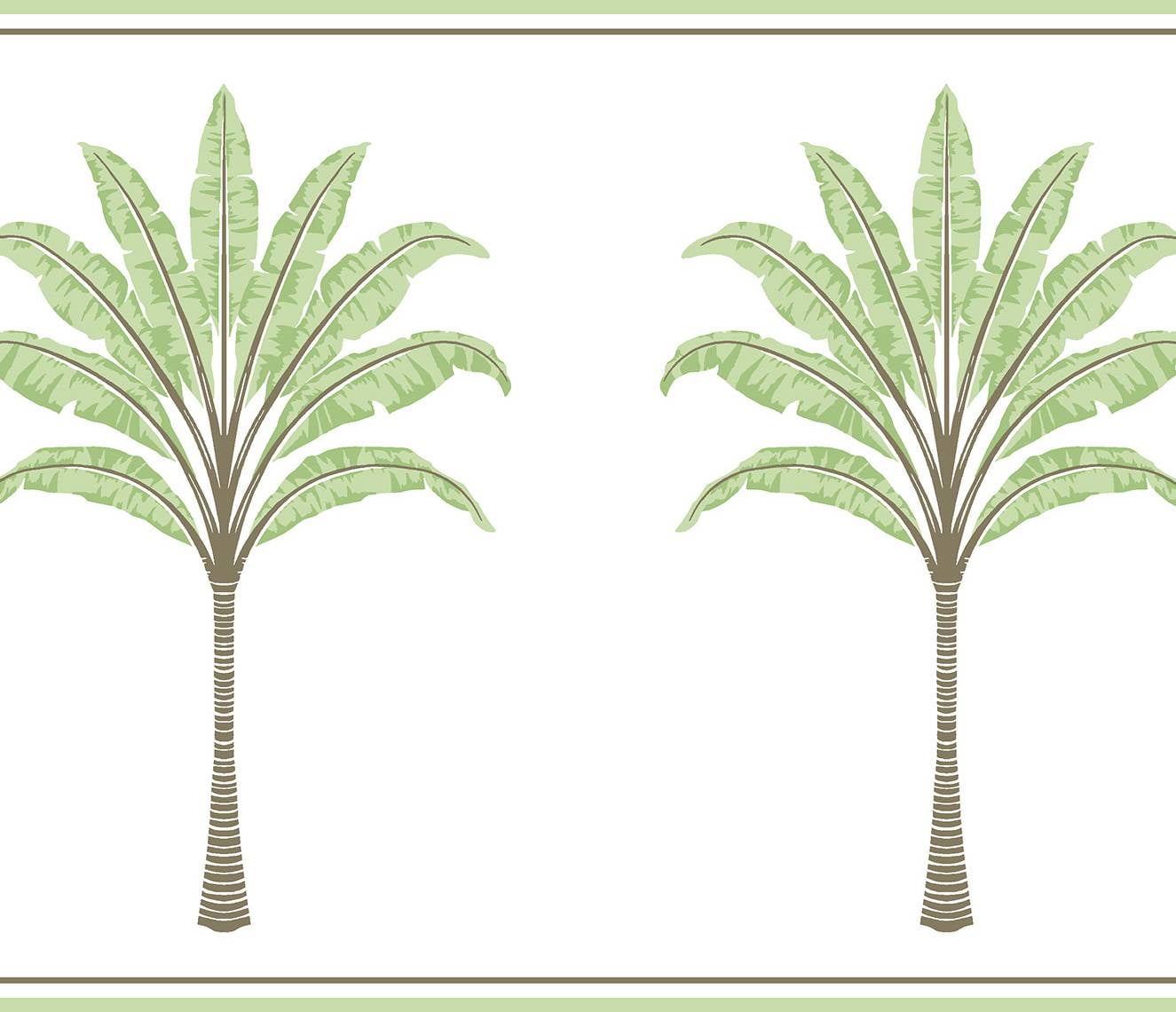 Green Tea Palm Tree Peel and Stick Wallpaper Border