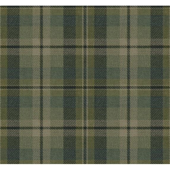 Harry & Grace Greenery Thornbury Tailored Plaid Peel and Stick Wallpaper - 20.5 in. W x 18 ft. L Roll