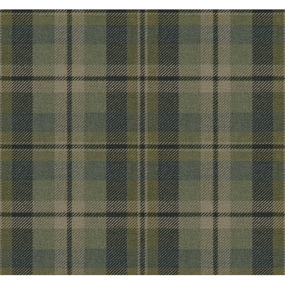 Harry & Grace Greenery Thornbury Tailored Plaid Peel and Stick Wallpaper - 20.5 in. W x 18 ft. L Roll