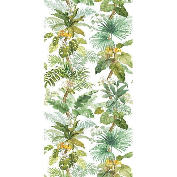 Harry & Grace Greenery Tropical Leaf Trail Peel and Stick Wallpaper Mural - 54 in. W x 9 ft. T.