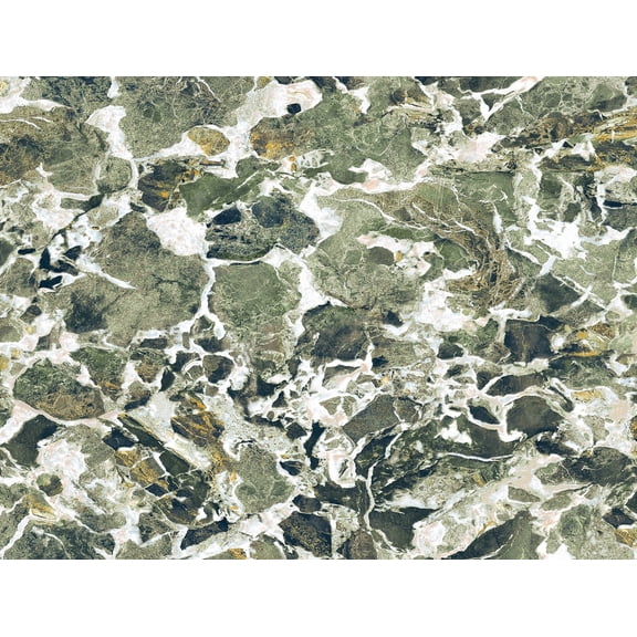 Harry & Grace Mineral Green Faux Stone Marble Peel and Stick Natural Wall Backdrop Panel - 20.5 in. W x 9 ft. L Roll