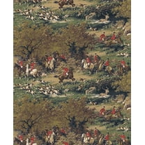 Harry & Grace Olive & Midnight Taunton Hunt Scene Premium Matte Non-Woven Peel and Stick Wallpaper - 20.5 in. W x 18 ft. L Roll
