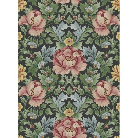 Harry & Grace Rose & Fern Floral Garden Peel and Stick Wallpaper - 20.5 in. W x 18 ft. L Roll