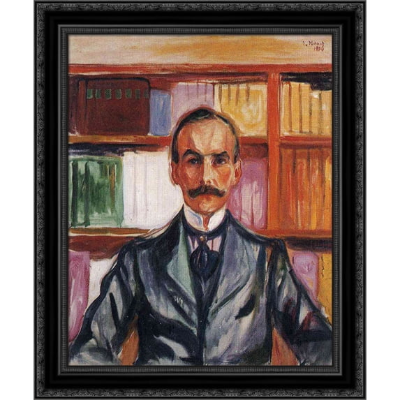 Harry Graf Kessler 20x20 Black Ornate Wood Framed Canvas Art by Munch, Edvard