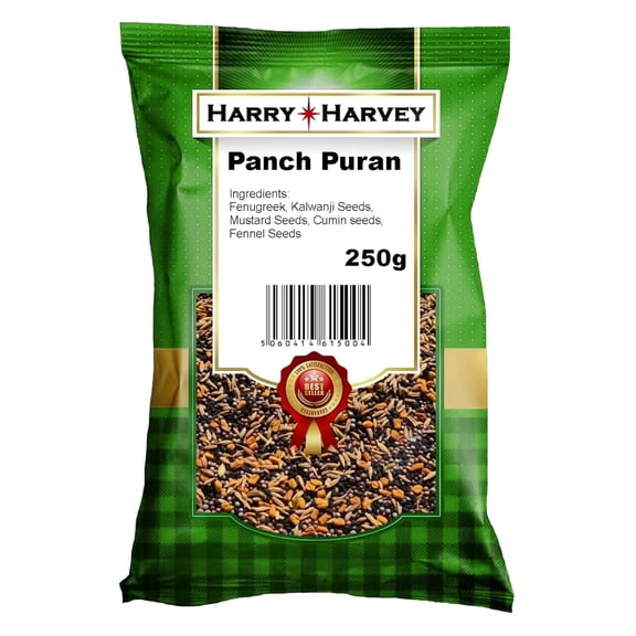 Harry Harvey Panch Puran 250g | Authentic Whole-Seed Panch Phoron/Panch Puran Five-Spice Mix for Tempering, Dal, Lentils, Vegetables & Pickles | Traditional Bengali Flavour
