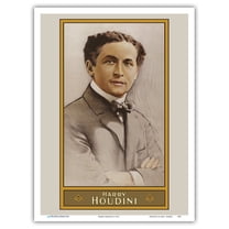 Harry Houdini - Illusionist and Stunt Performer - Vintage Magic Poster c.1911 - Master Art Print (Unframed) 9in x 12in