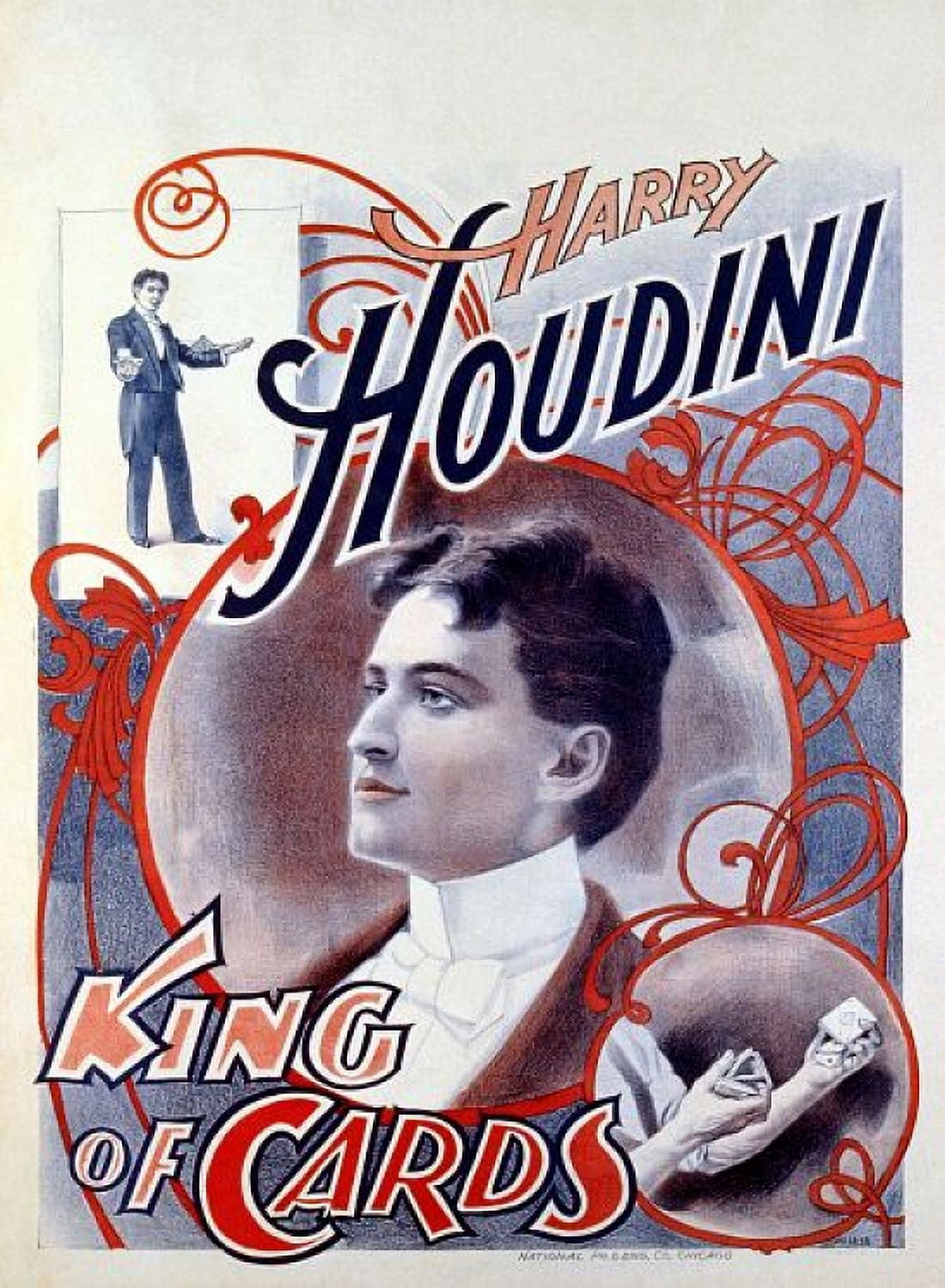 Harry Houdini King Of Cards Magic Canvas Art - (18 x 24)