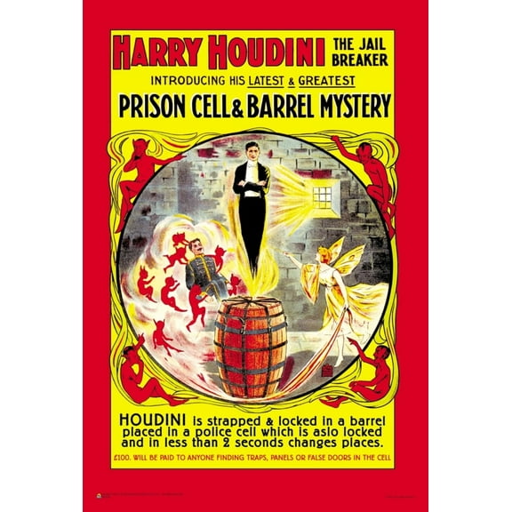 Harry Houdini - The Jail Breaker Mini Poster 12" x 18"
