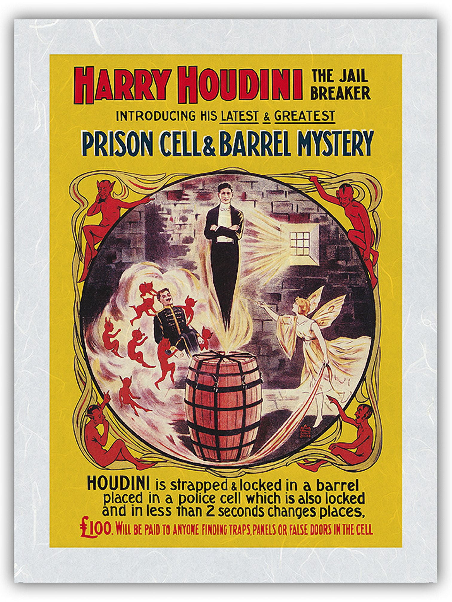 Harry Houdini - The Jail Breaker - Vintage Magic Poster c.1906 ...