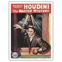 Harry Houdini in The Master Mystery - Episode Eight - Vintage Film Movie Poster c.1919 - Master Art Print (Unframed) 9in x 12in