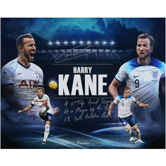 Harry Kane Tottenham Hotspur and England National Team Autographed 16" x 20" Collage with Multiple Inscriptions - Limited Edition of 23 - Fanatics Authentic Certified