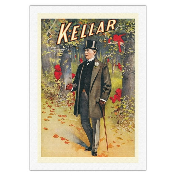 Harry Kellar - America’s Favorite Magician - Vintage Magic Poster c.1900 - Fine Art Rolled Canvas Print 27in x 40in