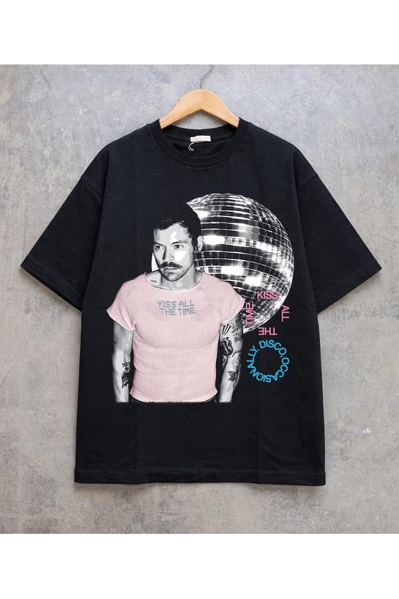 Harry "Kiss All The Time, Disco Occasionally" Graphic T-Shirt, Unisex Sizes S-5XL - Multicolor