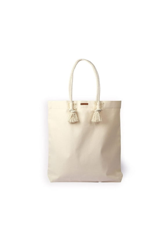 Medium 16 x 16 inch Stylish Organic Canvas Tote Bag with Rope Handle for Daily Essentials