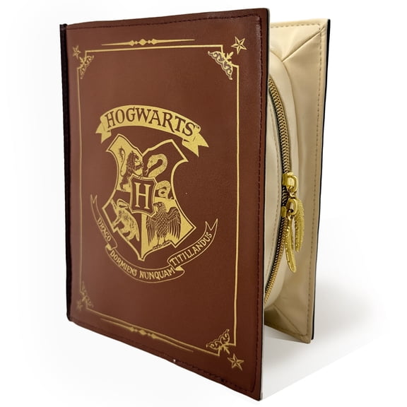 Harry Makeup Bag - Wizard-Themed Brown Leather Cosmetic Travel Bag - Stylish & Portable Magic Design (20x12x6cm)