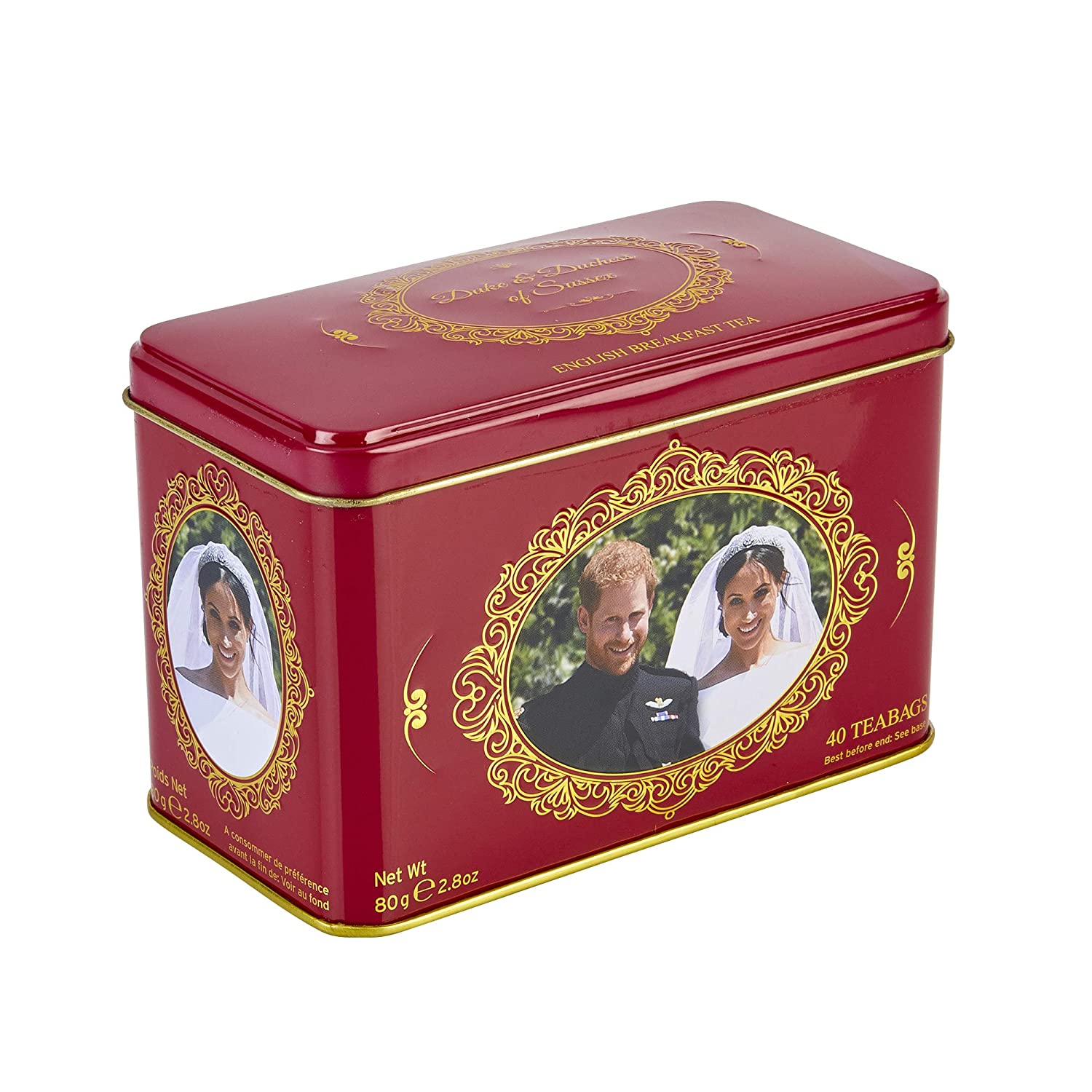 Harry & Meghan Markle Tea Tin with 40 English Breakfast Teabags