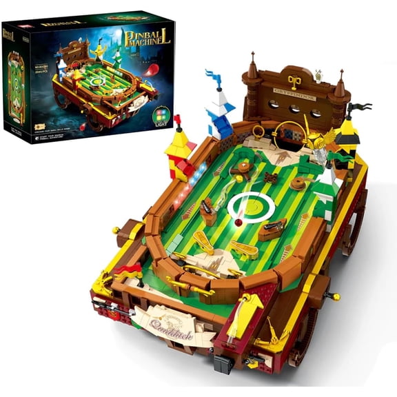 Harry Pinball Machine Building Sets for Adults, Motorized Arcade Board Game with LED Lights,(2240pcs)