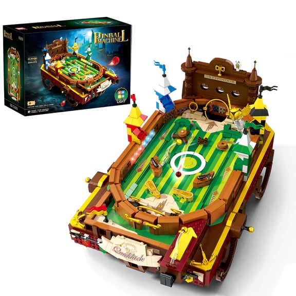 Harry Pinball Machine Building Sets for Adults, Motorized Arcade Board Game with LED Lights, Tabletop Gift Ideas for Movie Fans (2240pcs)
