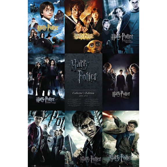 Harry Potter 1-8 - Movie Poster (All Movie Posters - Grid) (Size: 24" X 36")