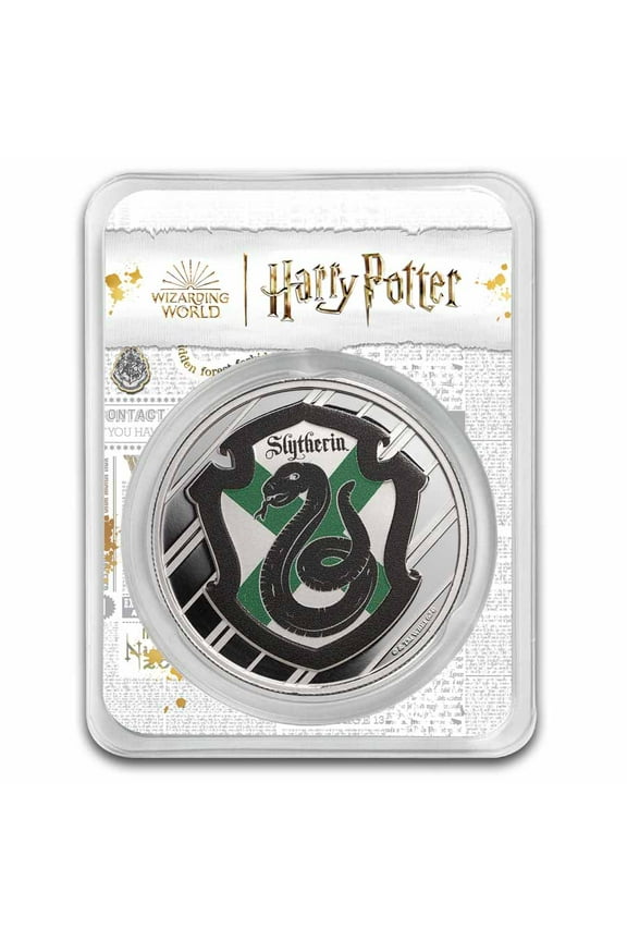 1 oz Silver Houses; Slytherin Colorized with TEP
