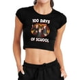 thumbnail image 1 of Harry Potter 100 Days of School Women's Cap Sleeve Baby Rib Crop Top, Black, X-Large, 1 of 5