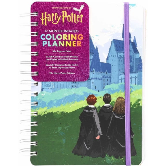 Harry Potter 12-Month Undated Coloring Planner, 156 pages (Spiral-Bound)