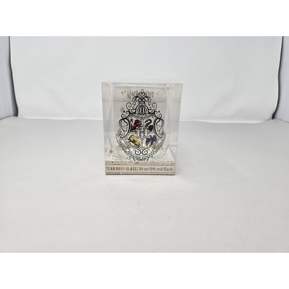 Harry Potter 20oz Tear Drop Glass Hogwarts Crest