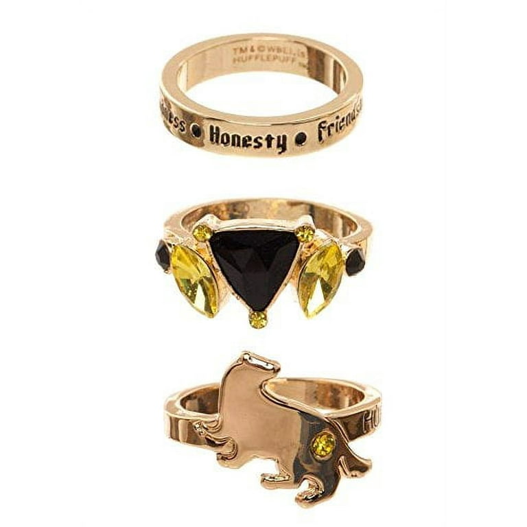 Harry Potter 3 Piece Hufflepuff Ring Set Gryffindor Ring Size 6 7 8