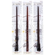Harry Potter 3 Piece Magic Wand Set: Harry, Hermione, Ron Costume Toy Wizarding World Wands Teens Adults
