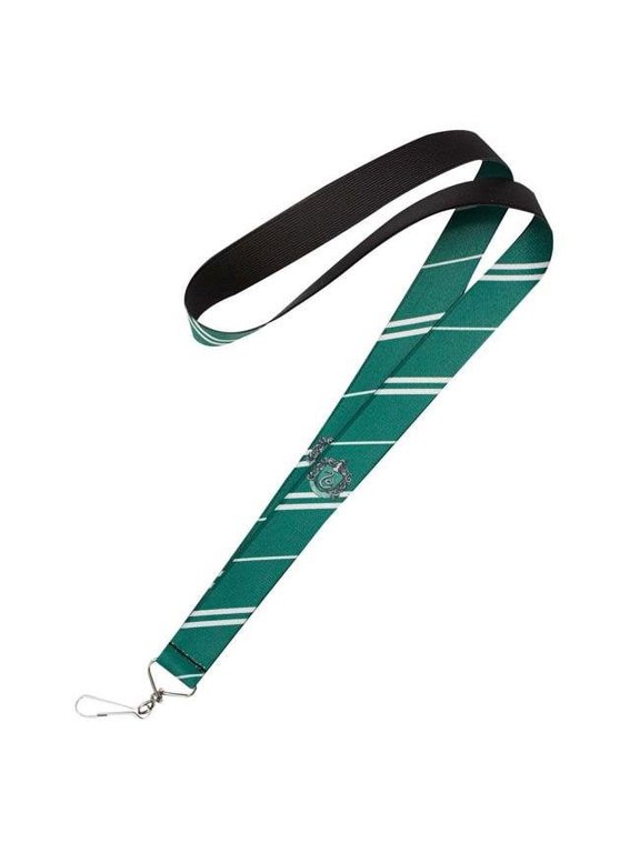 The Wizarding World of Harry Potter Lanyard, Slytherin Crest Stripe5 Green Gray, Elastic