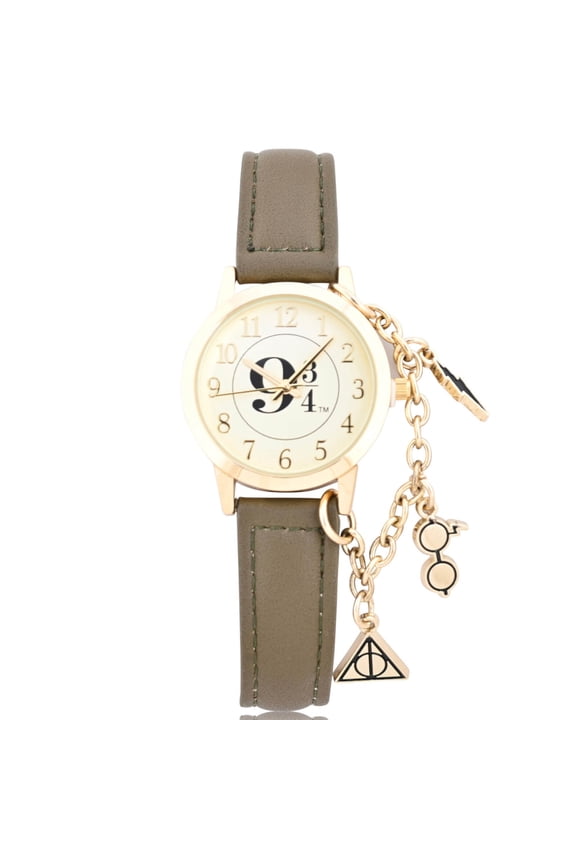 9 3/4 Watch with Symbol Charms and Faux Leather Band