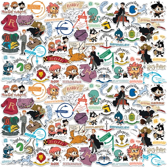 Harry Potter Academia Play Date Theme 150ct Vinyl Decals  Whimsical Characters, Spells, House Icons & Wizarding World Designs for Laptop, Water Bottle, Scrapbooking, Tablet, Indoor & Outdoor