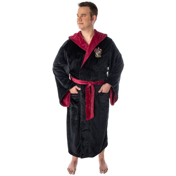 Harry Potter Adult Fleece Plush Hooded Robe - Big and Tall