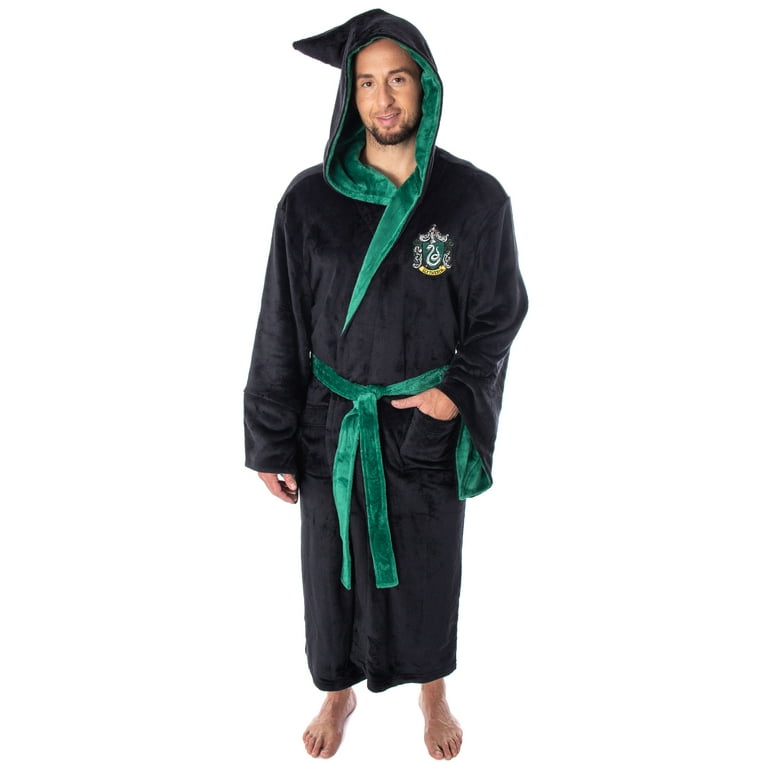 Harry Potter Adult Fleece Plush Hooded Robe Slytherin One Size