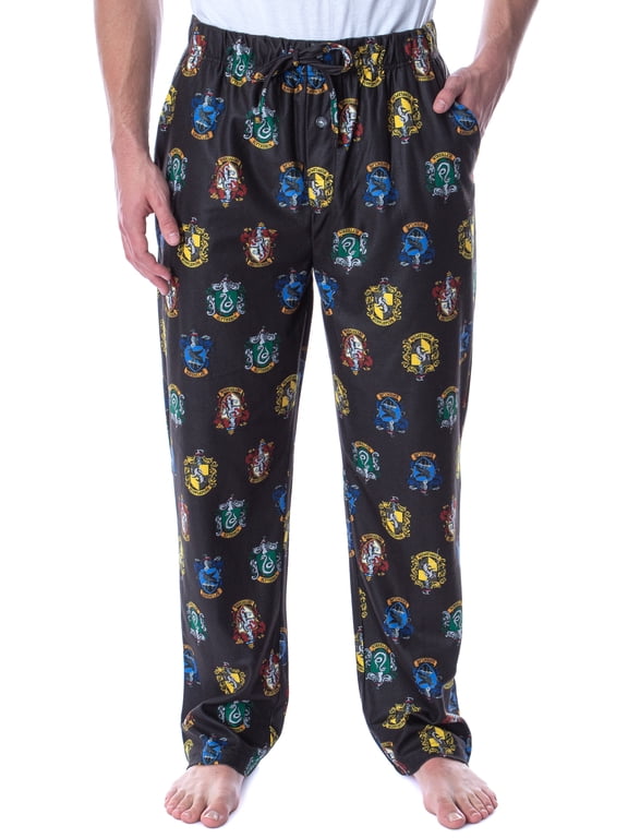 Harry Potter Adult Men's Hogwarts Castle 4 Houses Gryffindor Slytherin Hufflepuff Ravenclaw Lounge Sleep Pajama Pants
