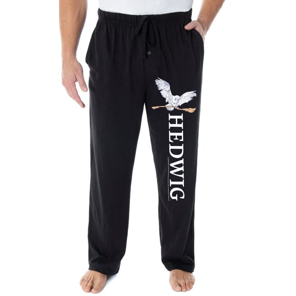 Harry Potter Adult Mens' Hedwig and Nimbus 2000 Broom Pajama Lounge Pants