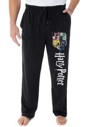 Mens Women Harry Potter Gryffindor Foil Black Pajama Lounge Pants XS-2XL