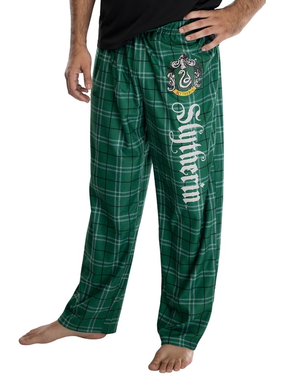 Harry Potter Men's Hogwarts House Crest Plaid Lounge Pajama Pants All 4 Houses Gryffindor Ravenclaw Slytherin Hufflepuff
