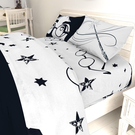 Harry Potter Always Black & White Microfiber Bed Sheet Set