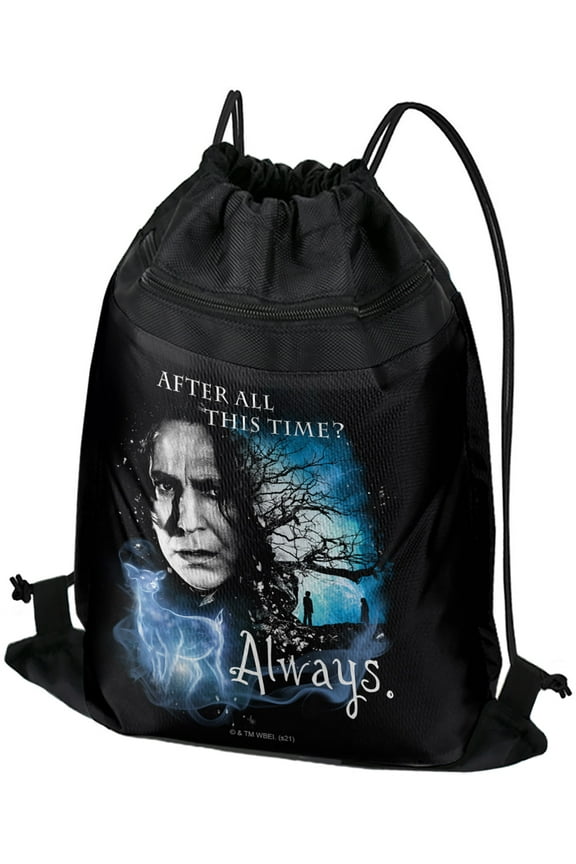 Harry Potter Always Drawstring Backpack Sports Bag Sackpack 17" x 13", Perfect for Gym, Yoga or Practice