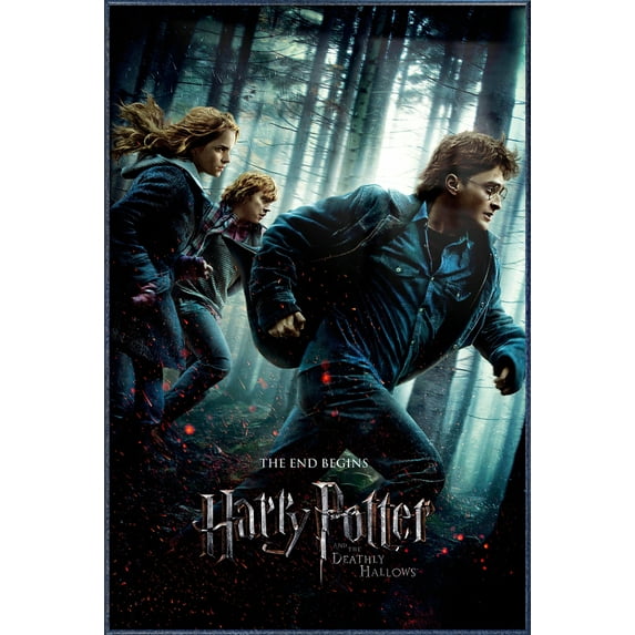 Harry Potter And The Deathly Hallows - Part 1 - Framed Movie Poster (Regular Style) (Size: 25" X 37") (Orbit Blue Aluminum Frame)