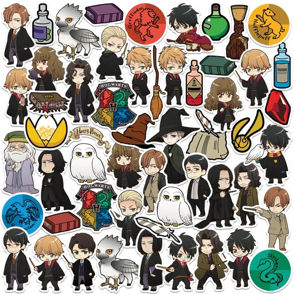 Harry Potter And The Deathly Hallows Part 2 Chibi Anime Collection 50Ct Sticker Pack