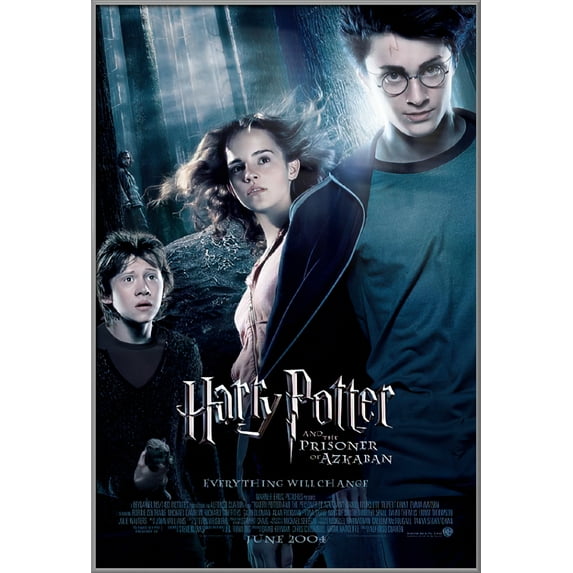 Harry Potter And The Prisoner Of Azkaban - Framed Movie Poster (Intl. Style B) (Size: 27" X 39") (Silver Aluminum Frame)