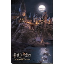 Harry Potter And The Sorcerer'S Stone - Hogwarts At Night Wall Poster, 22.375" x 34"