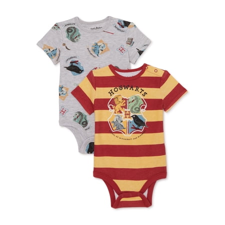 Harry Potter Baby Bodysuits with Short Sleeves, 2-Pack, Sizes 0/3M-24M